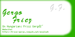 gergo fricz business card